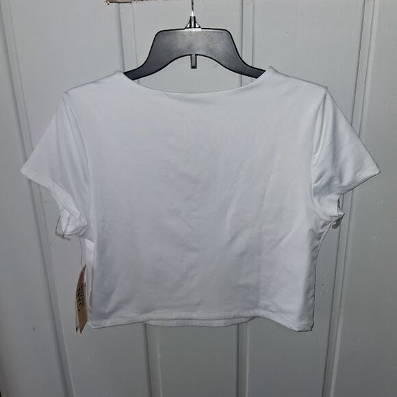 Madden NYC Square Neck Short Sleeve Crop Top NWT Sz XL - Picture 3 of 5